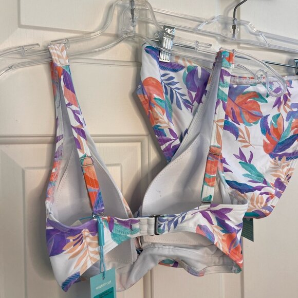 NWT Sea Level Botanica Cross Front Top + Mid Rise Bottom Swim Set 4-6 White - Picture 9 of 15